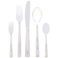 Sterlingcraft® 20pc Stainless Steel Flatware Set with Gold Tone Trim