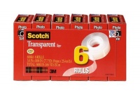 Scotch® Transparent Tape 600K6, 3/4-inch x 1000 Inches, 6-Pack