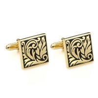 Amazing Cufflinks for Men Stainless Steel Egyptian Groove Gold