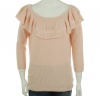 Lauren Ralph Lauren Ruffle Collar Sweater Champagne Pink Medium