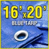 16' X 20' Blue Multi-Purpose 6-mil Waterproof Poly Tarp Shade Cover 16x20 Tarpaulin by Grizzly Tarps