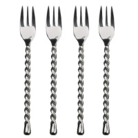 Gourmet Settings Silver Tear Stainless Steel Cocktail Forks set of 4.