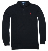 Polo Ralph Lauren Men Long Sleeve Classic Fit Pony Logo Polo T-Shirt (M, Black)