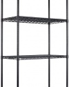 Alera SW503618BL Industrial Wire Shelving Starter Kit, 4 Shelves, 36w x 18d x 72h, Black