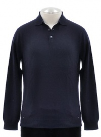 The Men's Store at Bloomingdale's True Navy Cashmere Long Sleeve Sweater Small