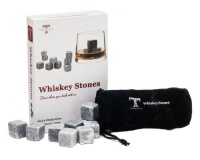 Whiskey Stones - Set of 9 Grey Whiskey Rocks - Includes Gift Box & Muslin Pouch - Made of 100% Pure Soapstone