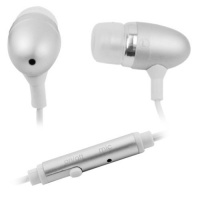 GTMax Silver 3.5mm Metal Stereo Headset Handsfree Soft Gel Earbud with Microphone for metroPCS LG Optimus M MS690