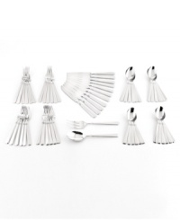 With timeless good looks and the renowned craftsmanship of Henckels, the Metrona flatware set is the perfect match for every meal, from hasty breakfasts to grand holiday feasts. Featuring an octagonal tip, banded neck and the polished glow of 18/10 stainless steel.