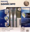 Philips Sonicare HX6733/90 HealthyWhite 3 Mode Platinum Edition Rechargeable Toothbrush 2-Pack Bundle (2 Power Toothbrushes, 2 DiamondClean Brush Heads, 1 UV Sanitizer with Integrated Charger, 1 Travel charger, 2 Travel cases)