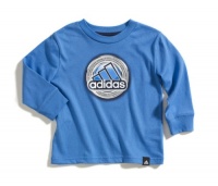 adidas Baby-Boys Infant Chrome Perform Long Sleeve Tee, Bright Blue, 18 Months