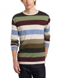 French Connection Men's Armageddon Stripe Long Sleeve Crew Neck Tee