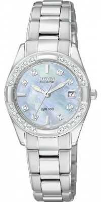 CITIZEN ECO-DRIVE Women's EW1821-55Y Regent Stainless Steel Diamond Watch