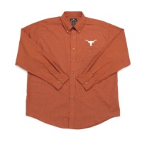 Antigua Texas Matrix Mini Check Long Sleeve Shirt (XX-Large, TX Orange/White)