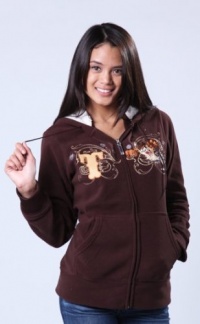 Taz Fleece Zip Up Jacket Hoodie Sweatshirt Tasmanian Devil Looney Tunes Brown