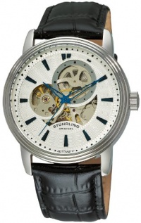 Stuhrling Original Men's 1076.33152 Classic Delphi Acheron Automatic Skeleton Black Leather Strap Watch