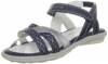 Geox Milk V Sandal (Toddler/Little Kid/Big Kid),Navy/Silver,34 EU (3 M US Little Kid)