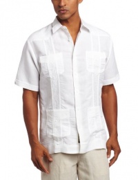 Cubavera Men's Big-Tall Short Sleeve Embroidered Guayabera Shirt, Bright White, 3X