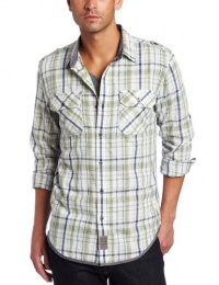 Calvin Klein Jeans Men's Anaheim Dobby Plaid Shirt