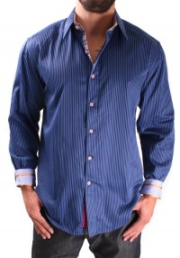 Robert Graham Two-Fer Men's Dress Stripe Long Sleeve Woven Shirt 2012 Fall