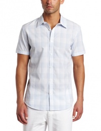 Calvin Klein Sportswear Men's Short Sleeve Ombre Gingham Check Woven Shirt