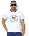 An essential trim-fitting T-shirt is crafted from supremely soft cotton jersey with a bold athletic-inspired graphic, celebrating Team USA's participation in the 2012 Olympic Games.