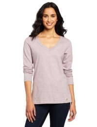 Carhartt Women's Lightweight Long Sleeve V-Neck Tshirt, Heather Gray, X-Large