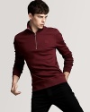 Burberry's sleek 1/2 pullover rendered in an ultrasoft pima cotton for classic comfort and style.