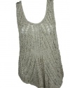 Eileen Fisher Womens Semi-Sheer Open Knit Sleeveless Top