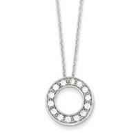 Genuine IceCarats Designer Jewelry Gift Sterling Silver Cz Circle Necklace In 16.00 Inch