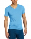 Calvin Klein Men's Micro Modal V-Neck Tee, Soft Aqua, Small