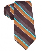 Step up the ladder in stripes with this get-down-to-business silk tie from Ben Sherman.