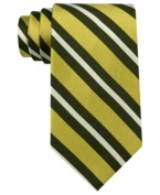 A sea of stripes make a swimming addition to this sharp silk tie from Nautica.