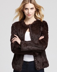 Lend luxury to your winter collection with this DIANE von FURSTENBERG coat, fashioned in plush fur for ultimate warmth--and glamour.