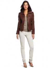 MICHAEL Michael Kors Women's Leather Zip-Front Jacket