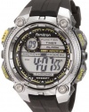 Armitron Men's 40/8255GRY Chronograph Black Resin Yellow Accented Oversized Digital Watch