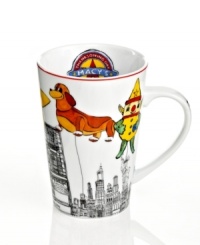 Bursting with all the familiar sights and official balloons of Macy's Thanksgiving Day Parade, this irresistible mug helps you take part in a cherished holiday tradition. With Macy's 2012 on handle and police and clown balloons on back.