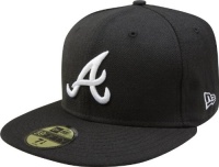 MLB Atlanta Braves Black with White 59FIFTY Fitted Cap