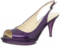 Nine West Women's Sharina Slingback Pump,Dark Purple Patent,6 M US