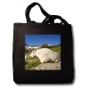 Mountain Goat Billy, Logan Pass, Glacier NP, Montana - US27 CHA1103 - Chuck Haney - Black Tote Bag 14w X 14h X 3d