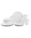 A well-rounded set, White Basics Cirque dinnerware from Maxwell & Williams is a smart go-to for every meal and any table. Glazed white porcelain with a banded texture is the basis for stylish place settings.