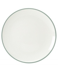 Mix and match these splashes of color for a tabletop with endless possibility! The modern coupe shape and two-tone hues mean this salad plate will bring life to any décor. Select pieces in your favorite shades to create a customized dinnerware collection.