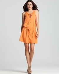 Michael Stars Dress - Sleeveless Split Neck Drawstring