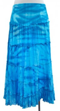 Karen Kane Cotton Summer Seas Blue Tie Dye Tiered Skirt 1X