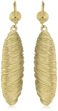 T Tahari Gold Navete Drop Earrings