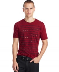 Studs and a cool graphic give this Kenneth Cole Reaction tee a funky edge.