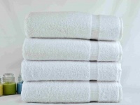 Luxury Hotel / Spa Collection - 4 piece White Terry Bath Towel Set - 100% Genuine Turkish Grown Cotton