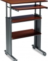 Safco 1929CY Adjustable Height Stand-Up Workstation, 29w x 19-3/4d x 49h, Cherry PVC Top