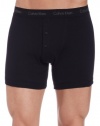 Calvin Klein Men's 2-Pack Button Fly Boxer Brief,Black,Large