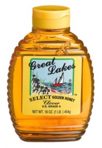 Great Lakes Select Honey, Clover, 16-Ounce Bottles (Pack of 6)