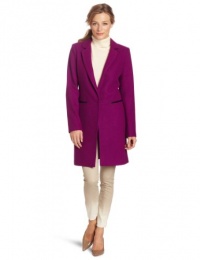 DKNYC Women's Long Sleeve One Button Coat, Orchid, Small